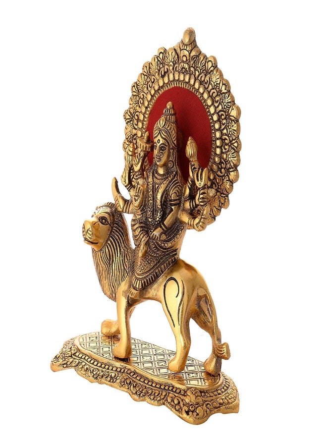 CHHARIYA CRAFTS Durga Maa Murti لتحفة ديكور المنزل - 20 سم (معدن، ذهبي) - Image 4